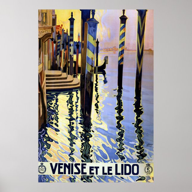 Vintage Grand Canal Venice Italie affiche de voyag (Devant)