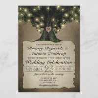 Vintage grand-père Oak Tree Mariage Invitations