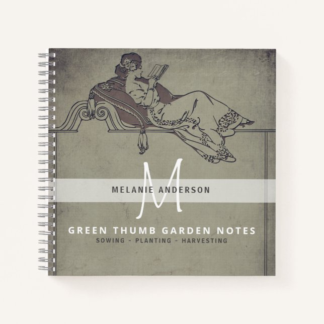 Vintage Grey Secret Garden Gardeners Journal (Devant)