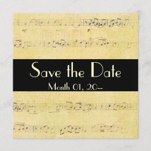 Vintage Grunge Antique Notes musicales Invitations