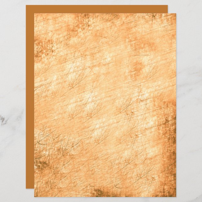 Vintage Grunge Pastel Orange Scribble Art (Devant / Derrière)
