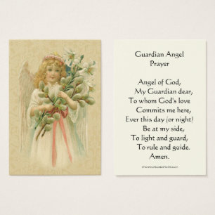 Vintage Guardian Angel Prière Carte Sainte