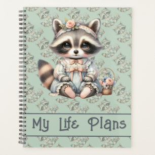 Vintage habillé Cottagecore Raccoon Pastel Classeu