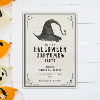 Vintage Halloween Costumes Invitation