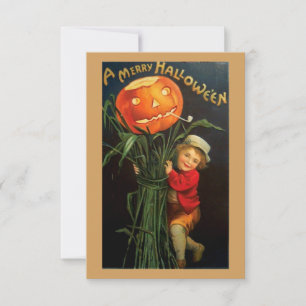 Vintage Halloween Enfant Citrouille Scarecrow