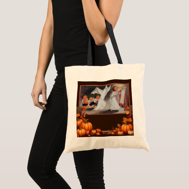 Vintage Halloween Fille Trick Ou Sac De Traitement (Devant (produit))