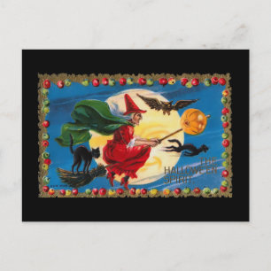 Vintage Halloween Spirit Witch Invitation Carte po