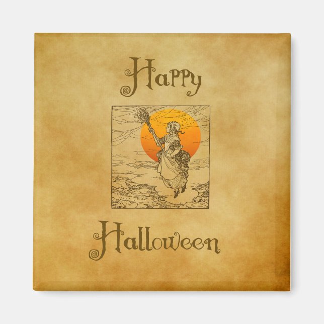 Vintage Halloween Witch Magnet (Devant)