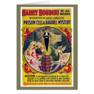 Vintage Harry Houdini Prison Cellule & Baril Mystè