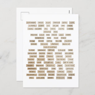 Vintage Haunting Words Halloween Carte postale