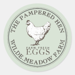 VINTAGE HEN FARINE OEUF FRAIS Pale Vert Étiquette