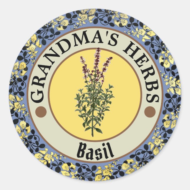 Vintage herbe de fleurs Étiquette Modèle (Devant)