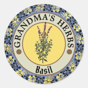 Vintage herbe de fleurs Étiquette Modèle