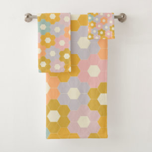 Vintage Hexagon Flower Motif en Pastel
