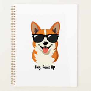 Vintage Hey, Paws Up Corgi avec Lunettes de Soleil