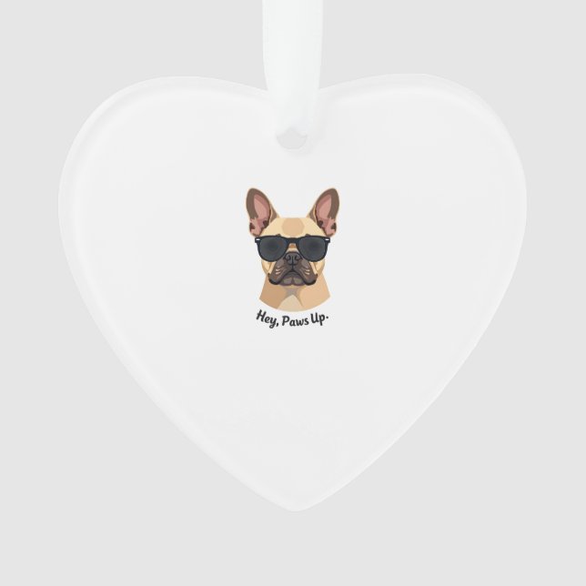 Vintage Hey, Paws Up French Bulldog Sunglasses Gra (devant)