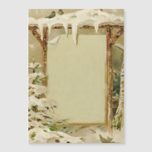 Vintage hiver Yard Scene ajouter du texte