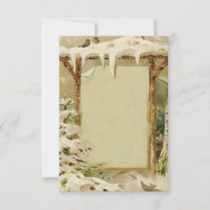 Vintage hiver Yard Scene ajouter du texte