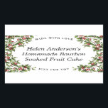 Vintage Holly Frame Custom Christmas Étiquette cad<br><div class="desc">Le motif de Noël classique de saint donne une touche joyeuse à ce étiquette de cadeau alimentaire rectangulaire et customisé et encadre votre texte personnalisé avec la joie des fêtes. Offrez le cadeau de la nourriture qui est faite à la main avec amour cette saison et l'envelopper dans du papier...</div>