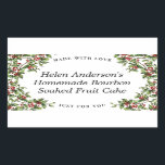 Vintage Holly Frame Custom Christmas Étiquette cad<br><div class="desc">Le motif de Noël classique de saint donne une touche joyeuse à ce étiquette de cadeau alimentaire rectangulaire et customisé et encadre votre texte personnalisé avec la joie des fêtes. Offrez le cadeau de la nourriture qui est faite à la main avec amour cette saison et l'envelopper dans du papier...</div>