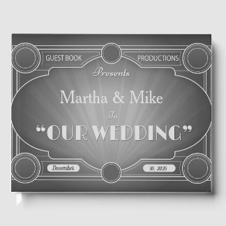 Vintage Hollywood Movie Titre Mariage Livre d'invi