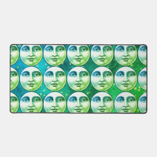 Vintage homme dans la lune plein visage bleu turqu