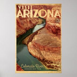 Vintage Horseshoe Bend Travel Poster