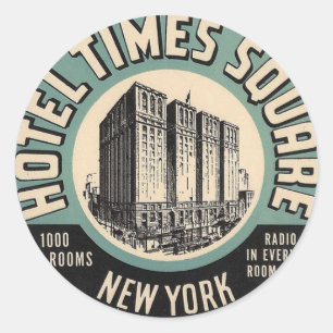 Vintage Hotel New York Times Carré Sticker