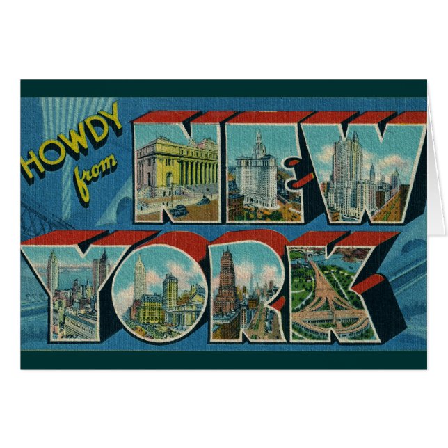 Vintage Howdy de New York Card (Devant horizontal)
