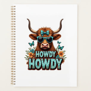 Vintage Howdy Vache Highland avec Lunettes de sole