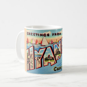 Vintage Hyannis MA Salutations Mug