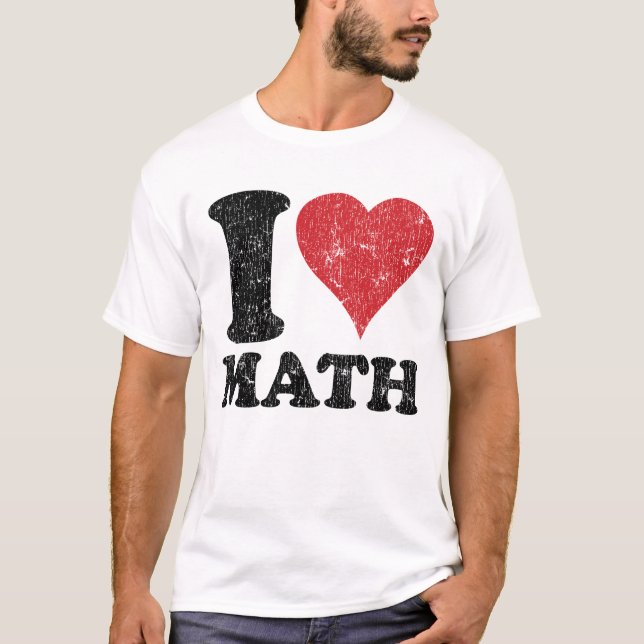 Vintage I Love Math Basic T-Shirt (Devant)