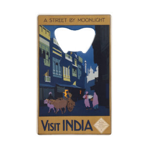 Vintage India Travel Poster ouvre-bouteille person