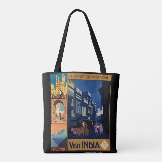 Vintage India Travel Poster sacs collés (Dos)