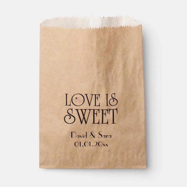 Vintage Inséparable Love Is Sweet Favors sacs (Devant)