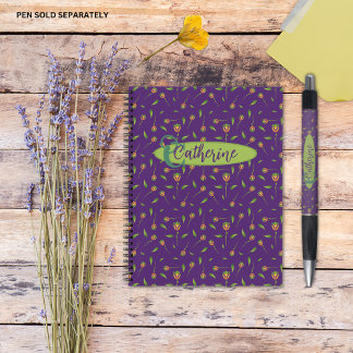 Vintage Inspiré Élégant Purple Carnet Floral