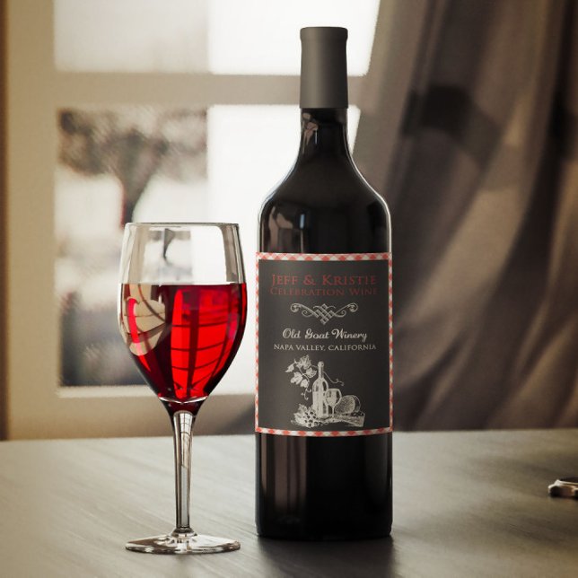 Vintage italien Fiançailles Étiquette à vin (Créateur téléchargé)