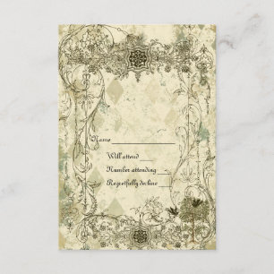 Vintage italien Verdigris rsvp avec enveloppes