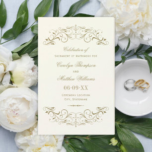 Vintage ivoire Antique Flourish Programmes de mari