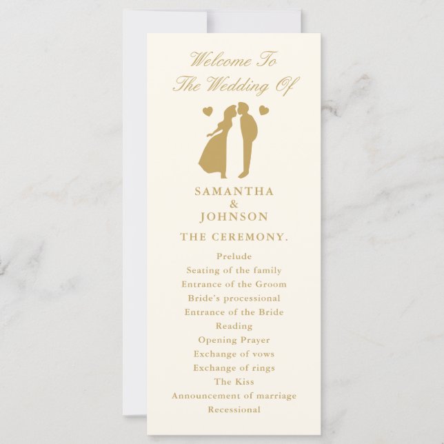 Vintage Ivory Elegant Wedding Ceremony Program (Devant)