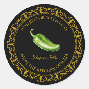 Vintage Jalapeno Jelly Étiquette l Noir