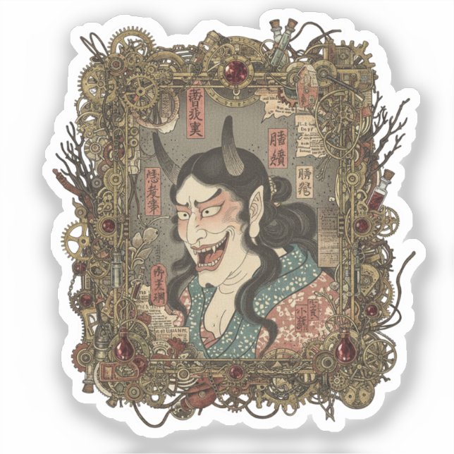 Vintage Japanese Gothic Collage  Sticker (Recto)