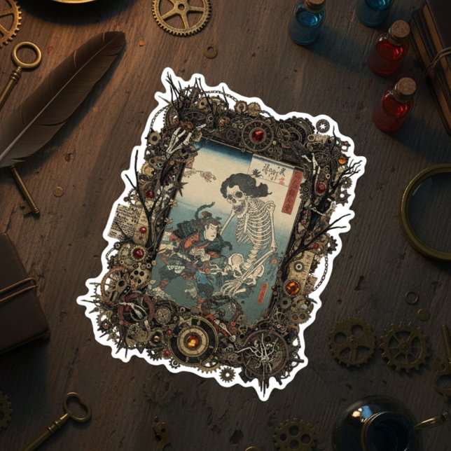 Vintage Japanese Gothic Collage  Sticker (Créateur téléchargé)