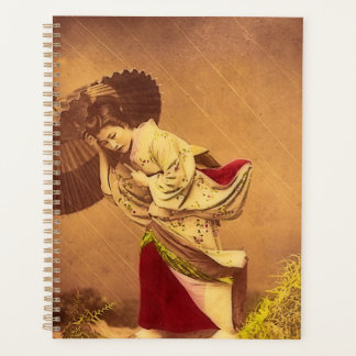 Vintage Japanese woman in the wind 