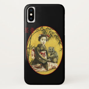 Vintage japonais Geisha iPhone X Coque
