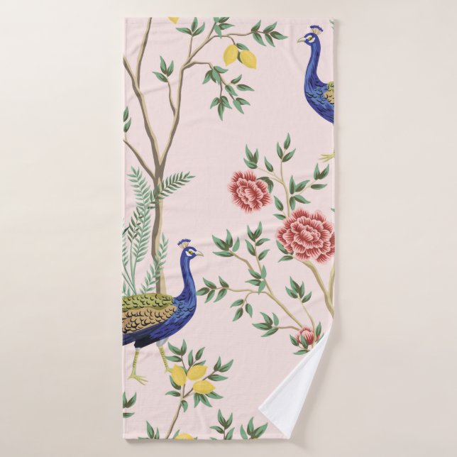 Vintage jardin citron arbre fruitier, plante, pois (Serviette de bain)