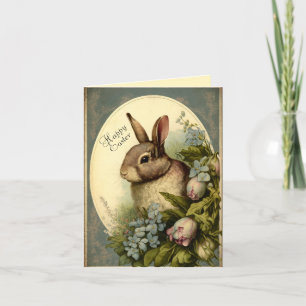 Vintage Jardin Pâques Bunny Carte de voeux