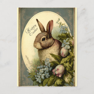 Vintage Jardin Pâques Bunny Carte de voeux