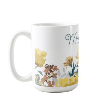 Vintage jaune à la frontière Café ou Mug de thé