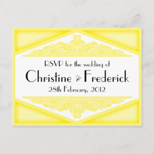 Vintage Jaune, carte postale RSVP
